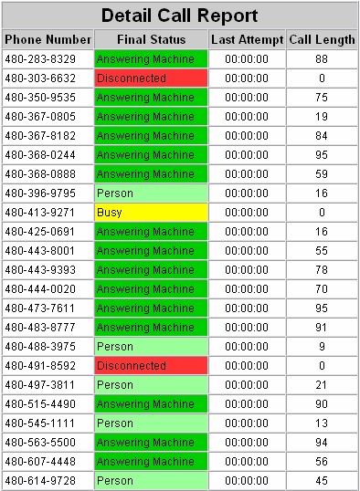 Detail Call Report